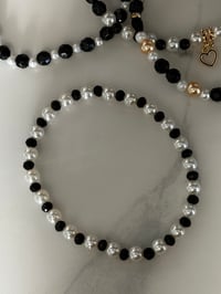 Image 7 of Wild Blooms Black, Cream, and Gold Tumbler Bracelet Stack