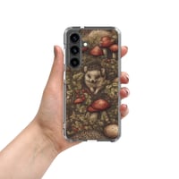 Image 1 of Boho Nature Cottagecore Inspired Hedgehogs Among Mushrooms Clear Case for Samsung®