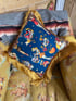 blue Pinup Girl with tiger print Cushion cover Image 5