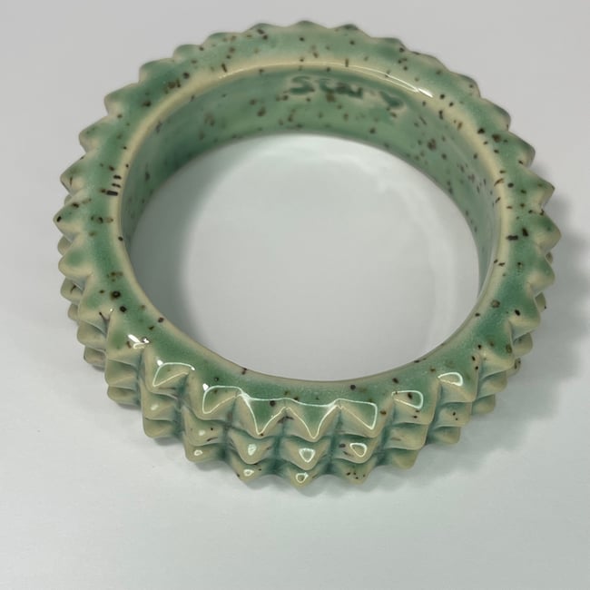 Mint Chocolate Studded Bracelet - 7.50 in Inner Diameter