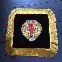 Image 7 of Cobra Head Snake Patch Black Velvet Cushion Cover