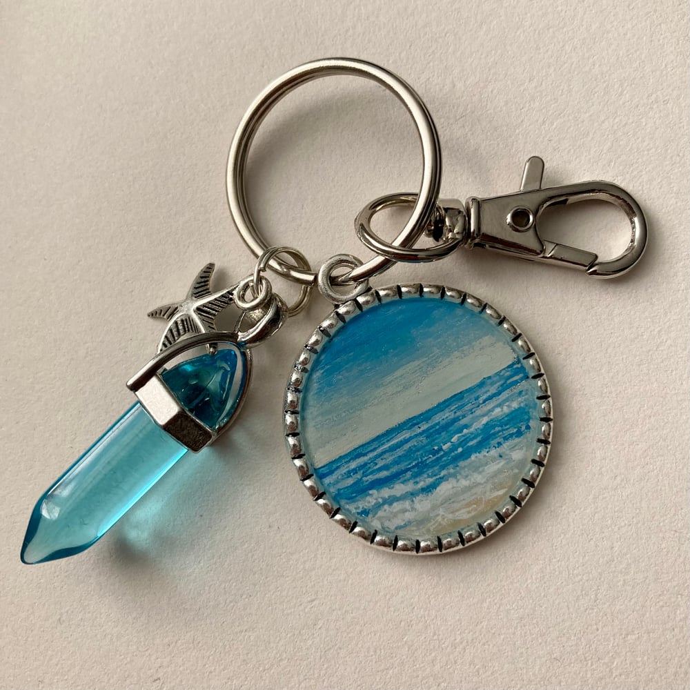Image of Blue Beach Charm Keychain