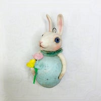 Image 1 of White Bunny in Egg with Florals