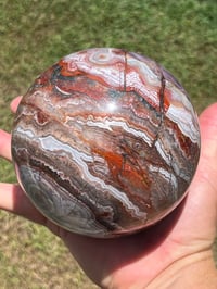 Image 7 of Mexican Lace Agate With Amethyst Sphere #2468