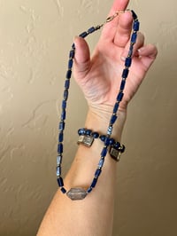 Image 1 of *new* BLUE AVENTURINE + GRAY QUARTZ necklace