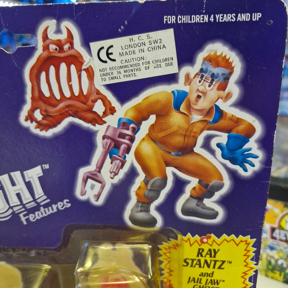 Image of Kenner The Real Ghostbusters Fright Features Ray Stantz & Jail Jaw Ghost (Carded)