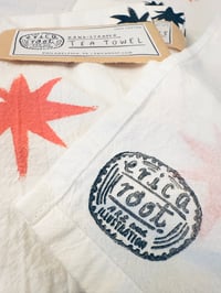 Image 3 of Skull Pattern Tea Towel - Hand Stamped