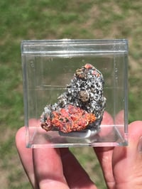 Image 4 of Realgar & Fine Quartz Points Specimen #2504