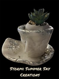 Image 1 of Cup and Saucer with Face