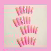 Image 2 of Pink Flower Glitter Nails 