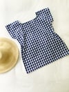 Ready Made Blue & White Gingham T Top with free postage 