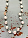 baroque pearl and citrine necklace with 10k rose gold moon