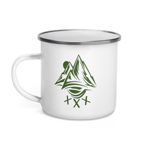 Image of “Just Breathe” White Enamel Coffee Mug 