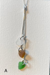 Image 2 of Triple Bail Sea Glass Necklace 