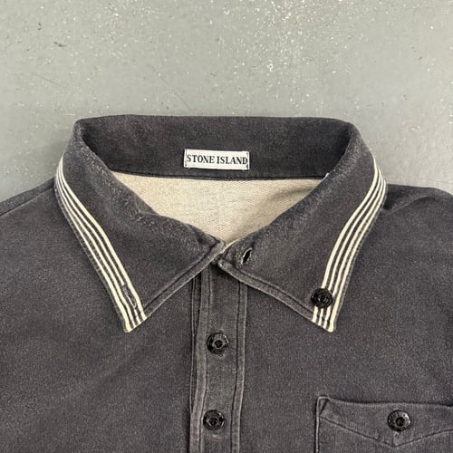 Image of 1986 Stone Island long sleeve polo shirt, size large