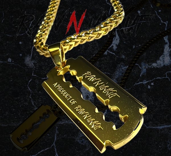 Image of RAW N UNKUT RAZOR BLADE PENDANT +Chain