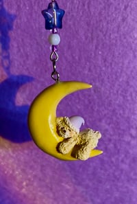 Image 2 of Sleeping Luna Bear Moon Keychain - Adorable Kawaii  Accessory