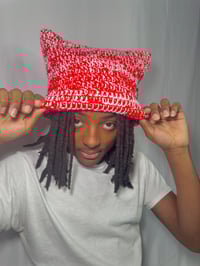 Image 2 of Two toned cat beanie