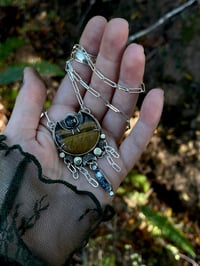 Image 2 of Tiger Eye Talisman w/ Black Sapphire & Tibetan Quartz