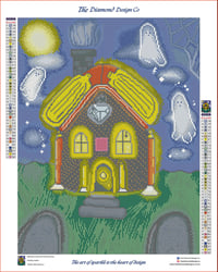 Image 3 of Halloween Diamond Painting House Full Size Diamond Painting by Ashely Hobbs