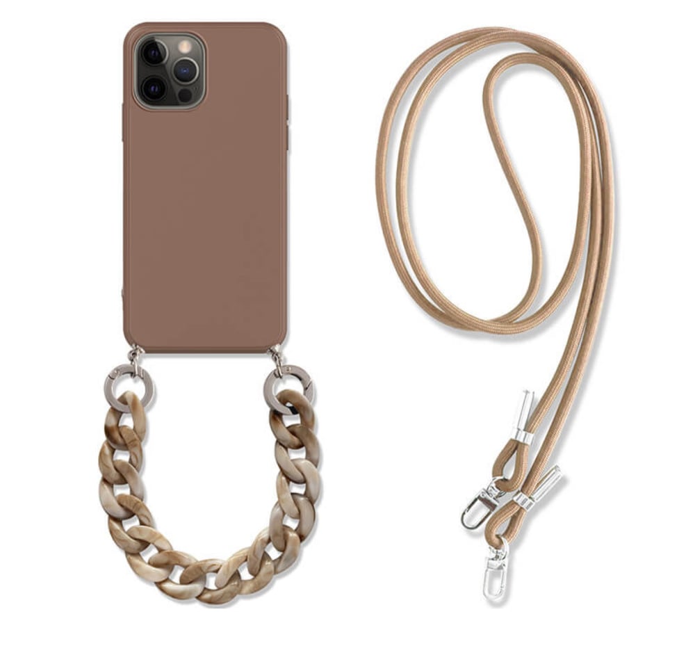 Image of Solid Color Phone Case W Chain & Lanyard