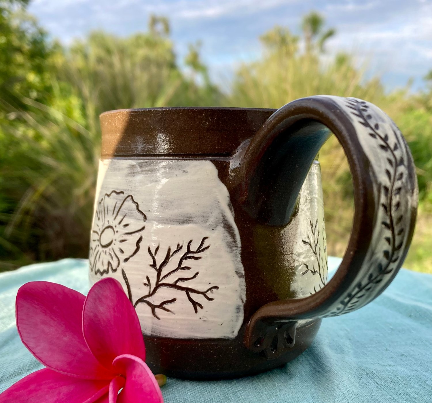 Carved Cosmos Mug, 6 oz