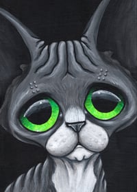 Image 1 of Tuxedo Sphynx Cat Original Acrylic Painting 