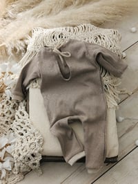 Image 3 of Newborn boys onesie for photo shoots |  Nick | cold brown