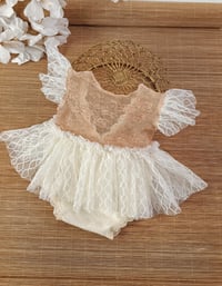 Image 1 of Newborn girls photoshoot outfit | Rosalie | beige | cream | photo props