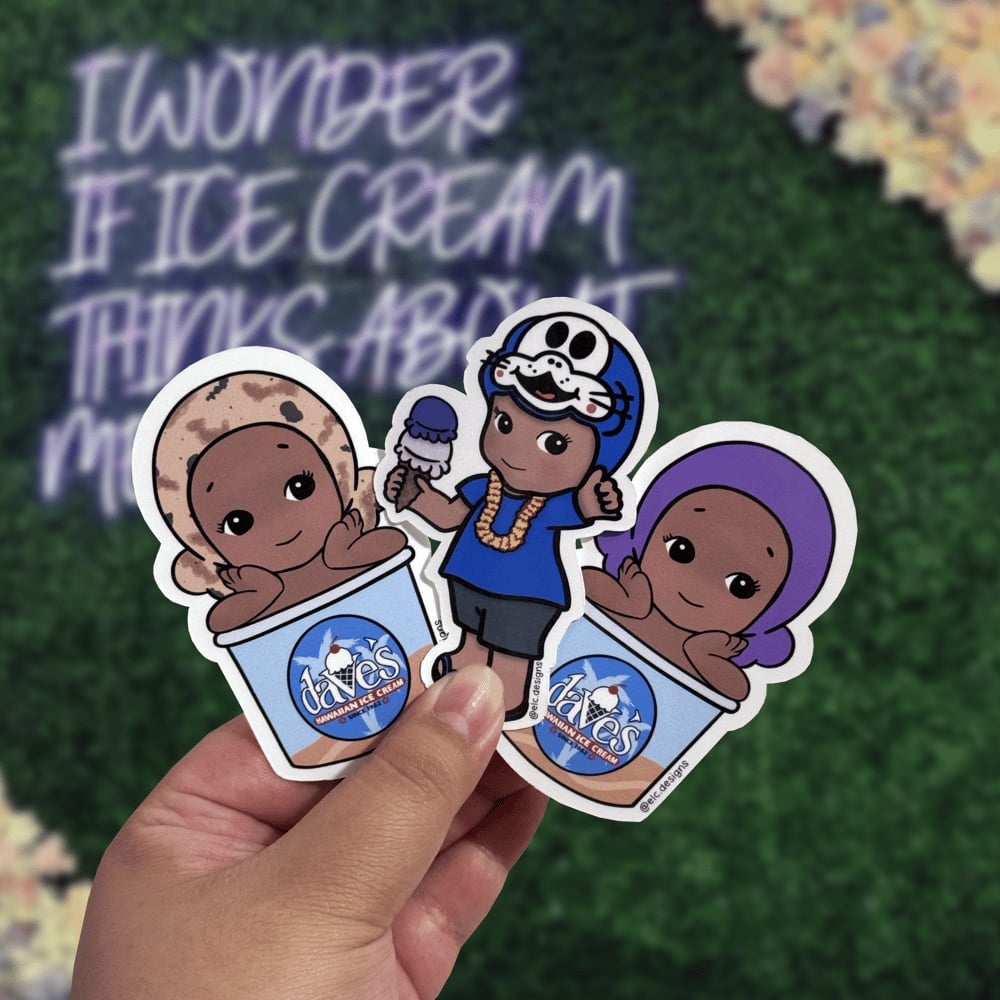 Image of Dave's Waipiʻo X ELC Designs Pāpale Pēpē Sticker