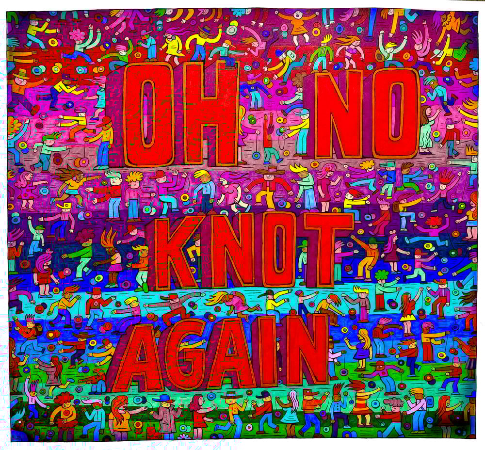 Image of OH NO KNOT AGAIN original ink illustration 22x22
