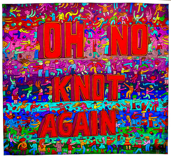 Image of OH NO KNOT AGAIN original ink illustration 22x22