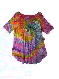 Image 2 of L Luxe Knit Babydoll Top in Bright Spiral Ice Dye