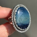 Image 2 of Large Oval Leland Blue Handmade Sterling Silver Ring 