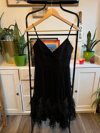 Image 1 of BCBG feather black dress