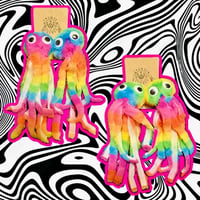Image 4 of UV Reactive Octo Earrings