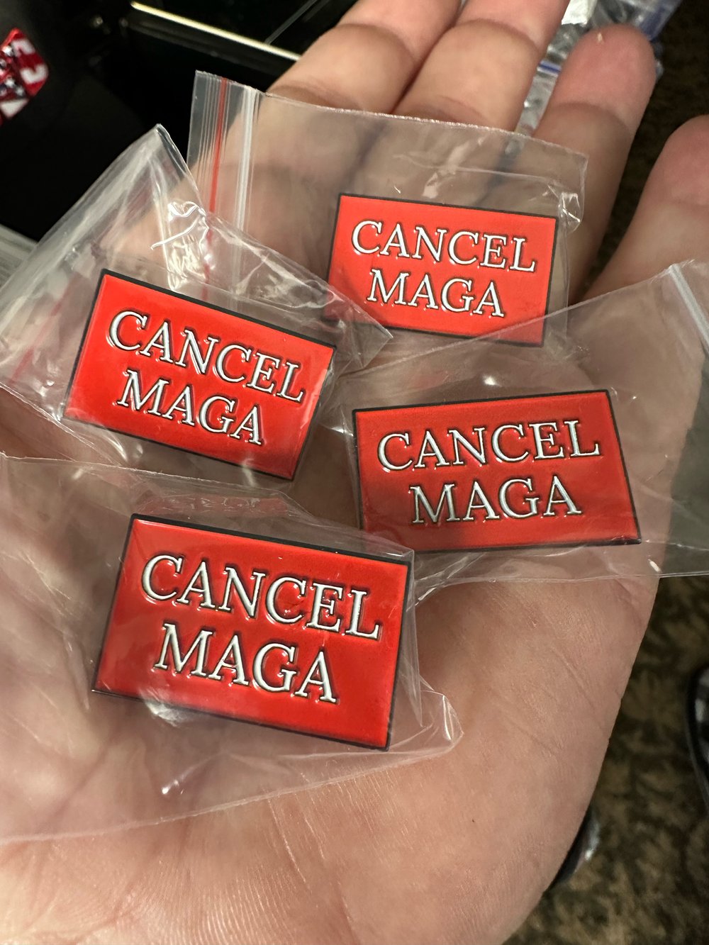 Cancel MAGA metal badge