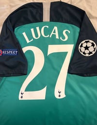 Image 1 of Tottenham Hotspur “LUCAS 27” 2018/19 Third Shirt + patches, Large