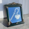 "Heart Flail" Etched Framed Mirror