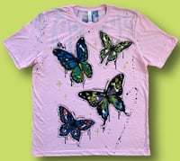 Image 1 of “FLUTTERBY” HAND PAINTED T-SHIRT XL