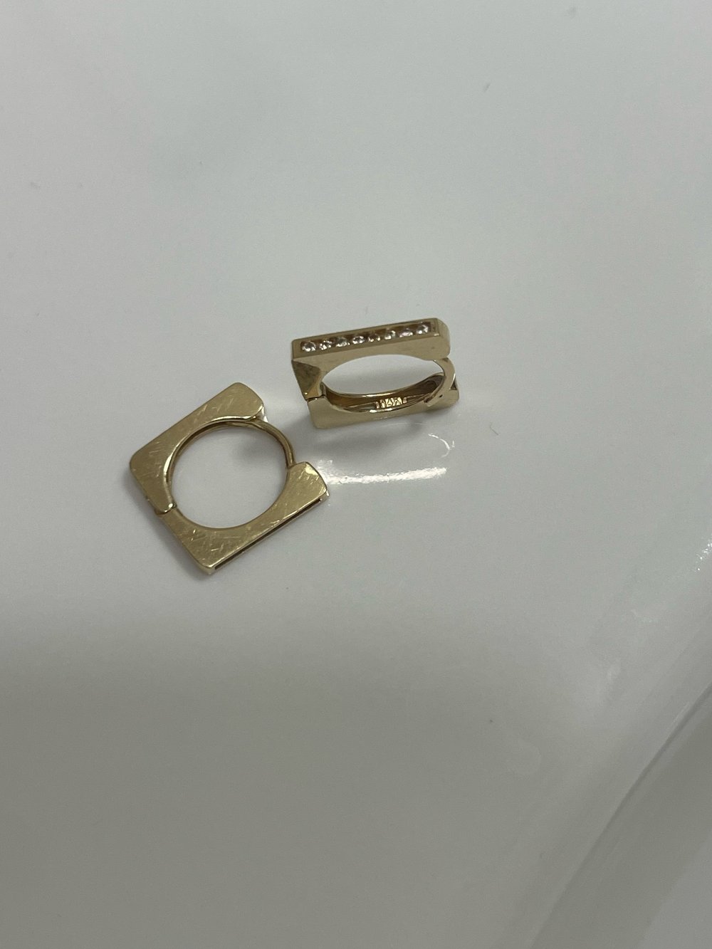 Image of Vintage Diamond Huggies 