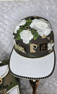 Image 3 of Size 9 White & Camo Fierce & Fab Crocs, Speedy, Hat