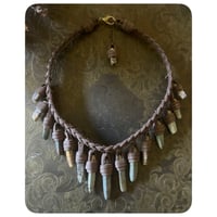 Image 3 of The Empress Necklace - Mixed Jaspers and Dusty Brown Leather Trois