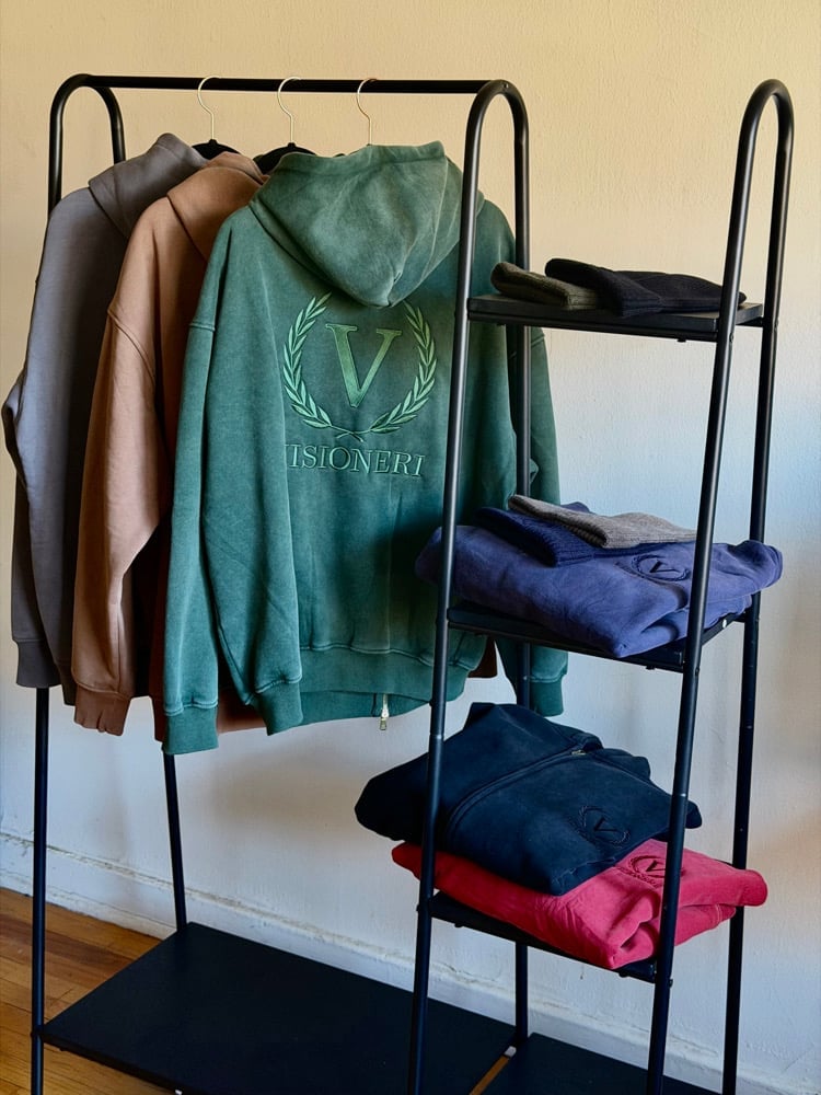 Image of VISIONERI — First Edition / Quiet Mark Series quarter zip & full zipper hoodie 