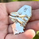 Image 5 of Handmade Sterling Silver Variscite Coffin Bat Ring