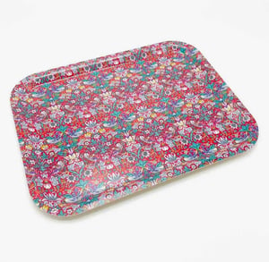 Image of Liberty Fabric Tray - Strawberry Thief Red