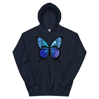 Image 9 of Unisex Hoodie “Blue Butterfly”