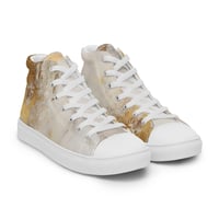 Image 2 of Tattered White and Gold Light Goth Women’s high top canvas shoes