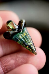 Image 1 of micro glass shark tooth pendant..