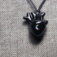 Image 3 of MINIATURE "LOVE YOU TO THE MOON AND BACK" ANATOMICAL HEART PENDANT 7